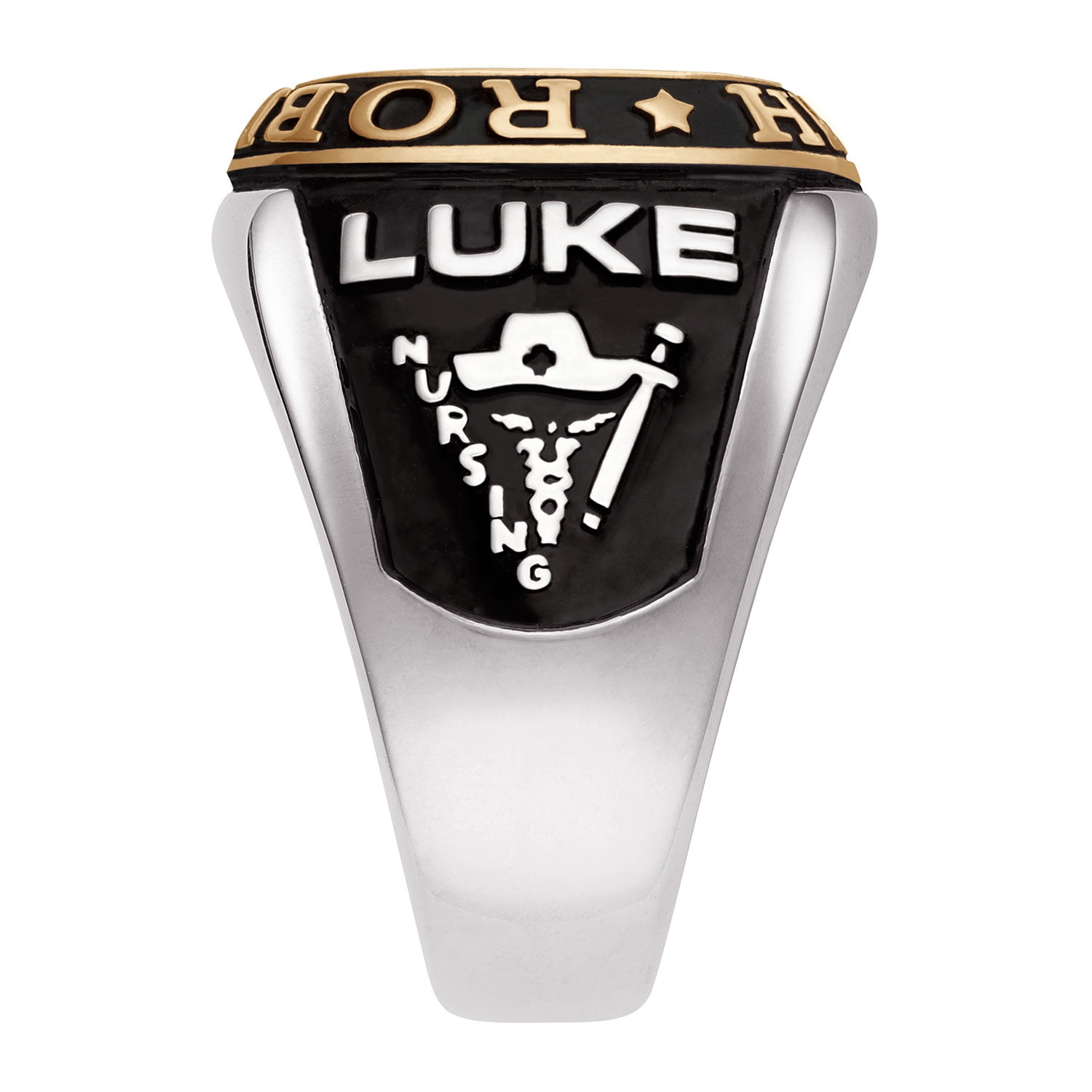 Order Now for 2025 Graduation, Freestyle Men's Silver Double Row Class Ring Sterling Silver, Personalized, High School or College Graduation