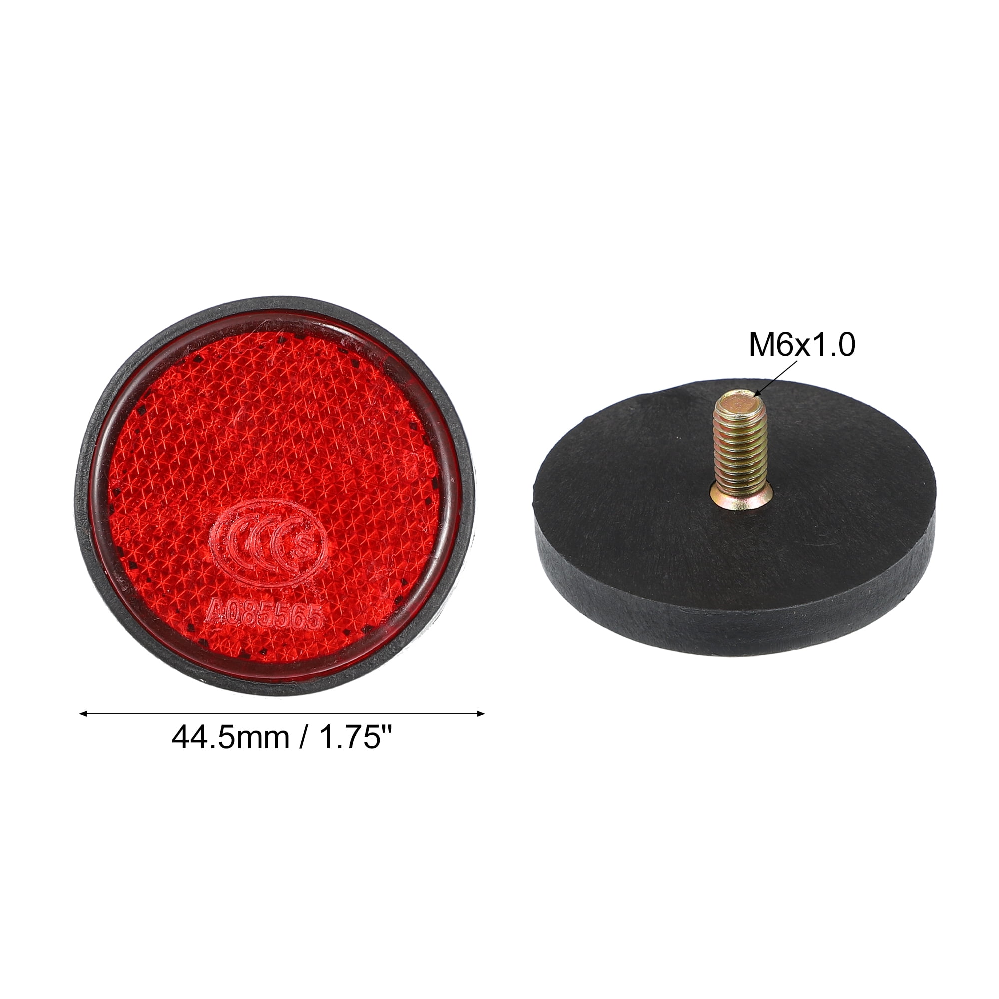 Unique Bargains 2pcs Red Plastic Universal Reflective Reflector for Motorcycle