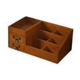thumbnail image 2 of Organizador de escritorio con 2 cajones Organizador de perfumes Madera Caja de almacenamiento de cajones de maquillaje multipropósito para estantes de, 2 of 9