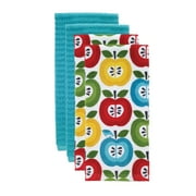 Solid and Print Kitchen Towel, Four Pack, Apples