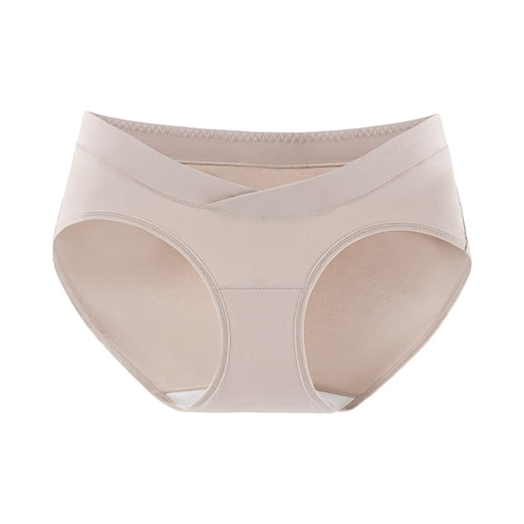 Ohufall Womens Cotton Maternity Underwear Stretchy Breathable Low Waist Belly Support Pregnancy Panties Postpartum Mother Under Bump Underwear