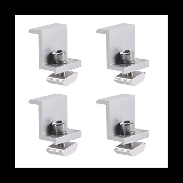 Kit de Abrazadera de Extremo de Soporte de MóDulo Solar de 4 Piezas, Soportes de Abrazadera de Borde de Panel Solar, Panel Solar Ajustable de Abrazadera de Extremo Solar, 30 Mm
