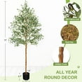 thumbnail image 4 of Artificial Olive Tree Indoor 7FT(83") Faux Olive Tree Home Decor Living Room Fake Tree with Lifelike Fruits and Leaves with Real Hay Water Proof (only with black pot), 4 of 8