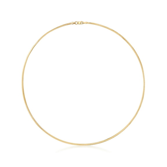 Ross-Simons Italian 2mm 18kt Gold Over Sterling Omega Necklace, Women's, Adult
