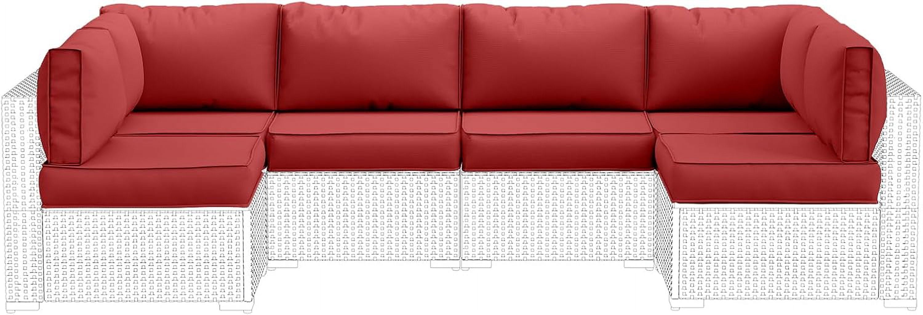 UDPATIO Outdoor Replacement Cushions for Patio Furniture, Waterproof Patio Cushions for 6-Seat Sectional Patio Conversation Sets, 14-Piece Outdoor Cushion Slipcovers Patio Sofa Cushions (Red)