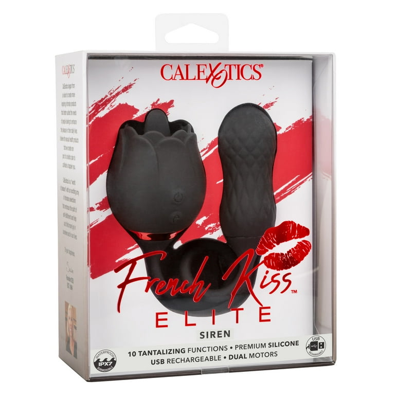 CalExotics French Kiss Elite Siren Suction Vibrator, Black