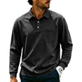 thumbnail image 5 of IAJDKMEK Men's Long Sleeve Collared Shirts - Lapel Button Front, Lightweight Breathable Tops, Casual Button Down Shirt for Men, Ideal Office or Weekend,Black S, 5 of 9