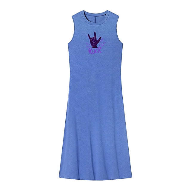 Vestido largo de verano para mujer, ropa elegante de primavera, vestido con cuello redondo para viajar , L L