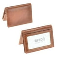 thumbnail image 3 of Men’s Bifold Front Pocket Wallet Genuine Leather RFID Blocking Card Billfold, Brown, 3 of 7
