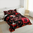 thumbnail image 3 of Homewish Musical Guitar 2pcs Bedding Comforter Set for Female Men Teens,Gothic Skull Twin Comforter Sets,Hippie Music Theme Breathable Bedding Set,Lightweight Room Decor,Reversible, 3 of 8