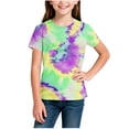 thumbnail image 4 of Ashirexll T-Shirts pour Filles à Manches Courtes Imprimés Col Rond Demi-Manches Haut pour Enfants Décontracté Polyvalent, 4 of 5