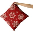 thumbnail image 3 of Christmas Pillow Covers 20x20 Set of 2 Red Xmas Snowflakes Snow Holiday Decoration Print Decorative Outdoor Pillowcases Seasonal Winter Gift Farmhouse Throw Cushion Case Decor for Couch Sofa Bed, 3 of 6