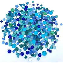 0.55 LB Blue Mixed Irregular Crystal Glass Mosaic Tiles,Blue Mosaic Glass Tiles Pieces Glitter,Tiny Mosaic Tile for Art Crafts,Mosaic Making Projects,Home Decor