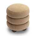 thumbnail image 4 of Stefanie Taupe Velvet Ottoman, 4 of 4