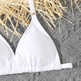 thumbnail image 5 of SGFCWSX Girls 2-Piece Swimsuit, Kids Halter Bikini Triangle Top and Ruched Skirted Bottom, Bathing Suit for Beach Pool White Size 11-12Years, 5 of 9