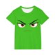 thumbnail image 2 of Blusas y camisas de manga corta con cuello redondo para niños y niñas, color liso, con estampado de expresión linda, manga corta, holgadas y cómodas, blusa para niña, 2 of 6
