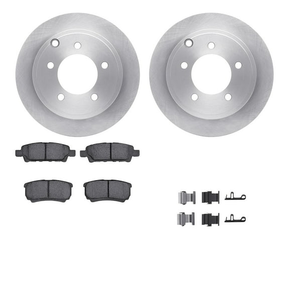 Dynamic Friction Company Rear Brake Rotors with 5000 Advanced Brake Pads includes Hardware 6512-39143