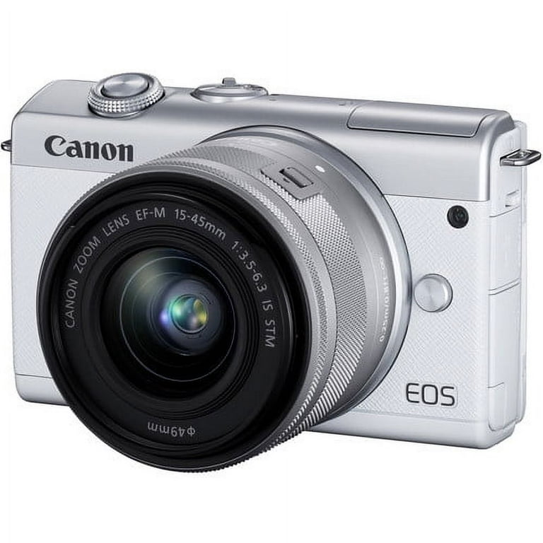 Canon EOS M50 Mark II with 15-45mm Lens Video Kit + Shot-Gun Microphone +  LED Always on Light + 64GB Memory, Filters, Case, Tripod + More 30PC Bundle  Kit 