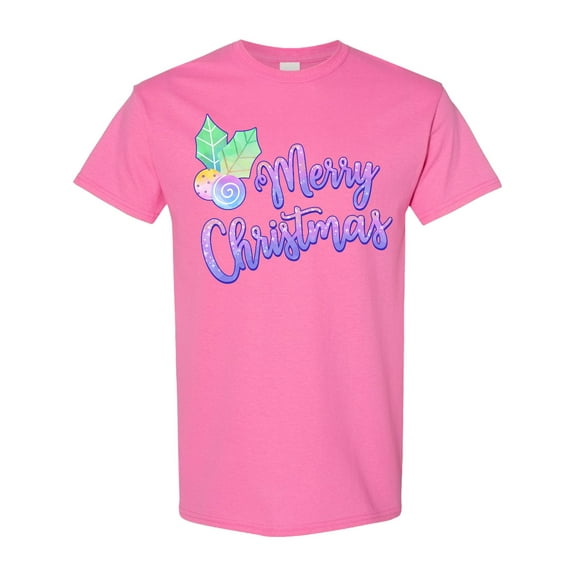Inktastic Merry Christmas in Pastel Colors T-Shirt