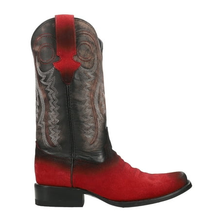 Ferrini Mens Roughrider Embroidered Narrow Square Toe Cowboy  Boots Shoes