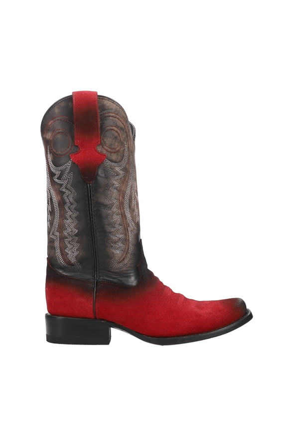 Mens Roughrider Embroidered Narrow Square Toe Cowboy Boots Shoes