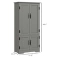 thumbnail image 3 of HOMCOM Gray Farmhouse Kitchen Pantry Cabinet, 48.5" Tall Storage Cupboard with Adjustable Shelves and 4 Doors, Engineered Wood Accent Cabinet for Kitchen, Bathroom or Dining Room, 3 of 8