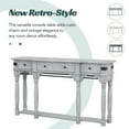 thumbnail image 5 of Churanty Narrow Side Table Farmhouse Console Table with Drawers and Bottom Shelf, 60" Long Sofa Table Entryway Table for Entryway Living Room Hallway,Antique Gray, 5 of 15