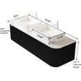 thumbnail image 2 of 60" Floating Bathroom Vanity with Double Sink, Modern Bathroom Vanities with Marble Countertop and White Rectangular Ceramic Sink, Soft-Close Design, Natural Solid Wood Cabinet, Pre-Assembled, Black, 2 of 6