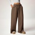 thumbnail image 6 of Mlzmgr Womens Wide Leg Sweatpants Casual Athletic Elastic High Waisted Baggy Thick Fall Winter Pants Trendy Outfits(X-Small,Coffee), 6 of 9
