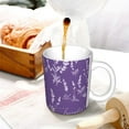 thumbnail image 3 of Yiaed Lavender Flowers Print Ceramics Coffee,Large Handle Design,Extra Large Tea and Coffee Cup for Office and Home Mugs, 3 of 6