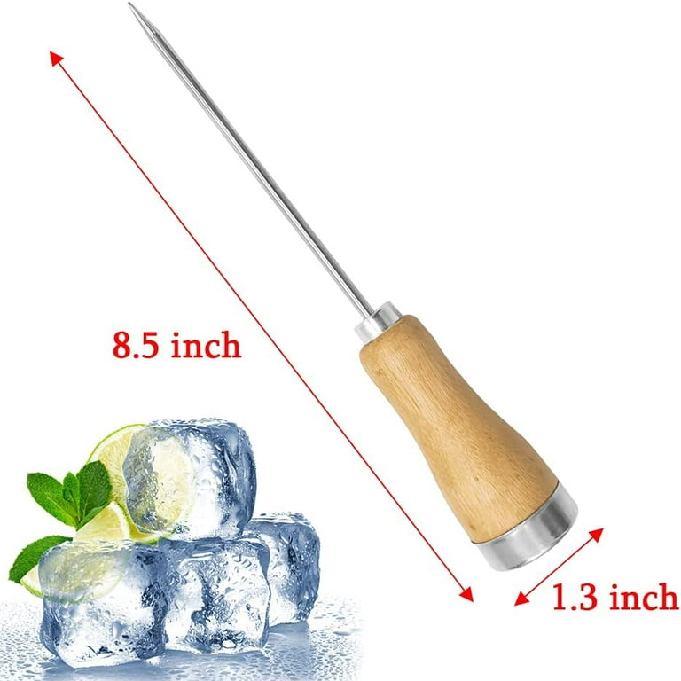 Carbon Steel Ice Pick With Hard Wood Handle, 7.5-inch