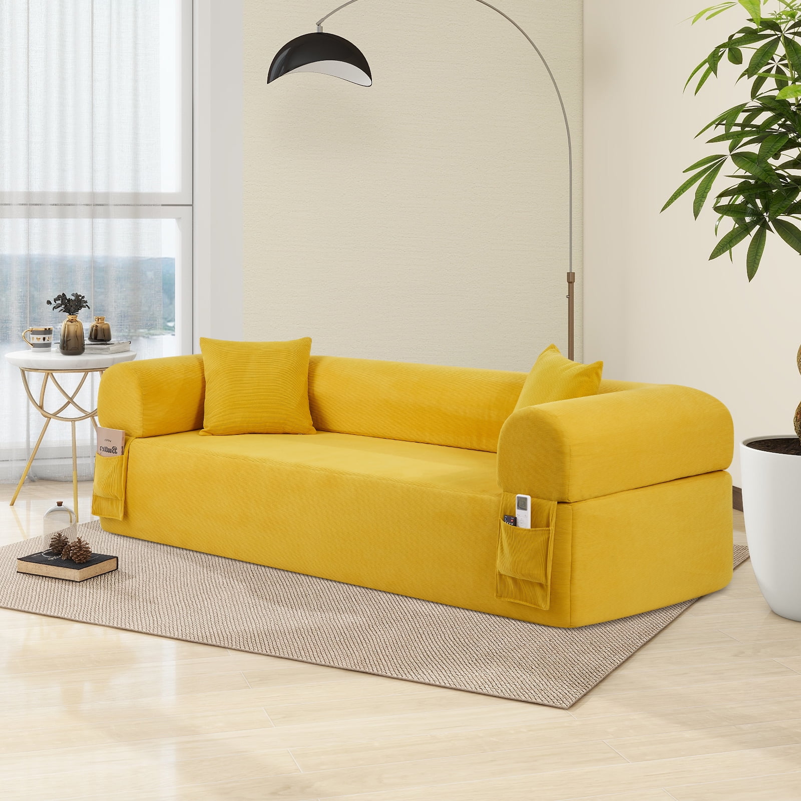 Floor Sofa Sofa-in-a-Box, No Installation & Easy to Transport Memory Foam With Individual Pocket Springs Seat