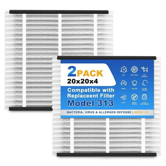 SNAPZY 313 310 Replacement Filter Compatible with AprilAire Air Purifier Models 1310 2310 3310 4300, Merv 11 Whole House Furnace Filters Size 20x20x4, 2-Pack