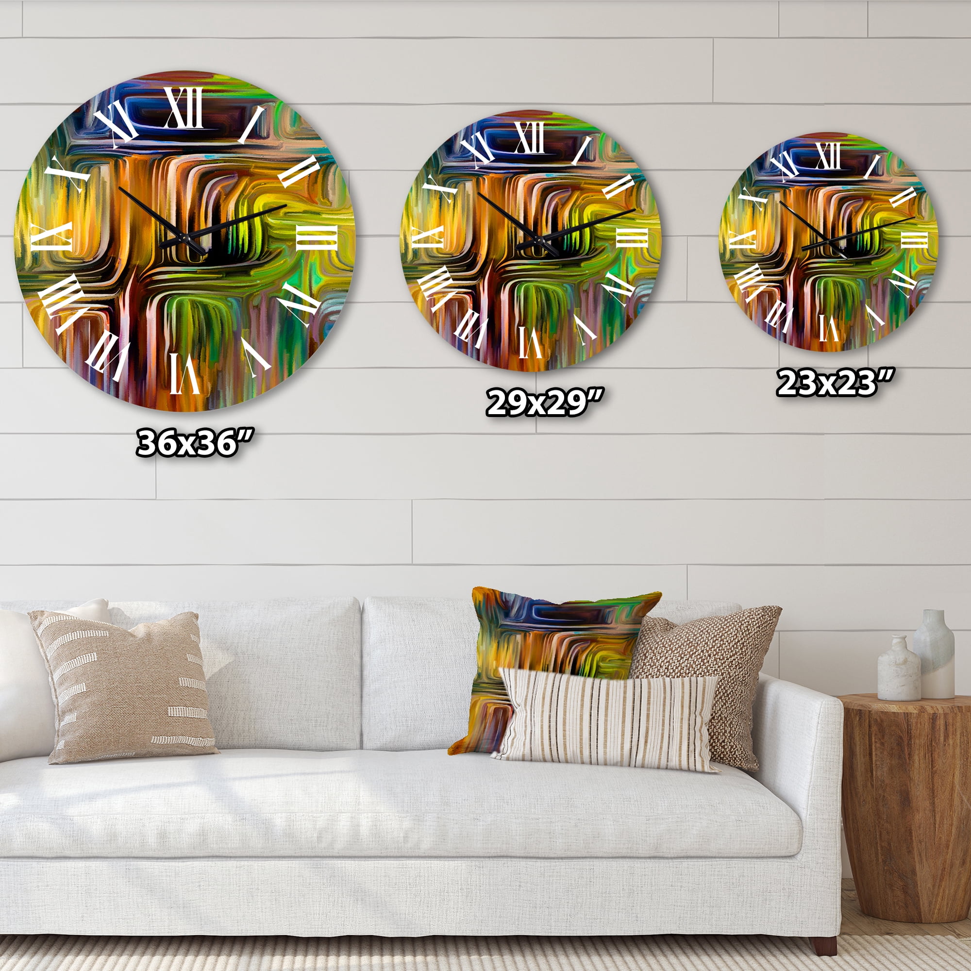 Designart 'Colour Fusion I' Modern Wall Clock