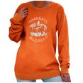 thumbnail image 1 of Pompotops Pull Sweatshirt Oversize en Molleton à Manches Longues Imprimé L'action de Grâce Women, 1 of 9
