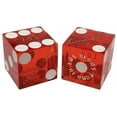 thumbnail image 2 of Genuine Caesar's Palace Las Vegas Casino Craps Dice Pair Red Polished Matching Serial Numbers ... Plus Storage Pouch, 2 of 3