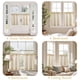 thumbnail image 4 of Cortinas de cocina Jinchan a rayas, 24 cm, lino, beige, 2 paneles, 4 of 9