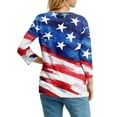 thumbnail image 6 of ADSSDQ 3/4 Length Sleeve Womens Tops 4th of July Button Down Shirts for Women Summer Top 2025 Patriotic American Flag Stars Stripes Graphic Tees Vermilion L, 6 of 7