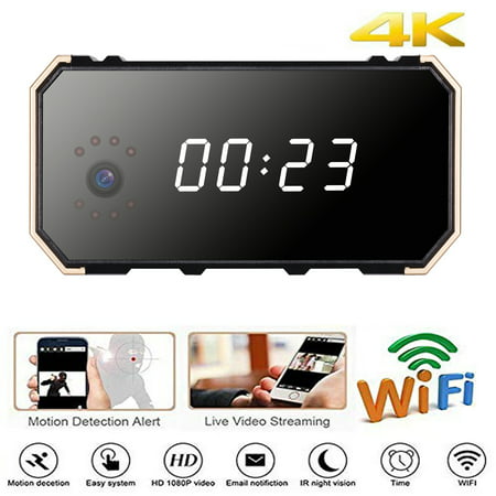 EEEKit Camera WiFi Full HD 1080P Camera Clock with Night Vision Wireless Motion Detection Display Temperature 12&24 Time Display, Nanny Cam/Security Camera(Surveillance Apps for (Best Temperature App For Pc)