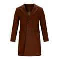 thumbnail image 7 of Double Breasted Trench Coat for Men Notched Lapel Collar Long Peacoat with Pocket Classic Long Sleeve Wind Proff Jackets Thermal Outwear Casual Winter Overcoat Warm Formal Suit Coat, 7 of 7