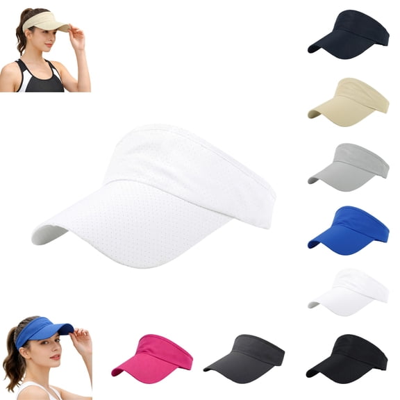 UDAUDU Sports Sun Visor for Women Men Lightweight Summer Cooling Stretchy Visors Hats Women's Ponytail Hat for Golf, Running, Beach Tennis