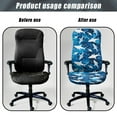 thumbnail image 4 of Renewold Shark Bubble Blue Office Chair Cover for Armrest Chairs Stretch Dog Puppy Footprint Desk Computer Chair Slipcover Removable Non-slip High Back Chair Cover, S, 4 of 7