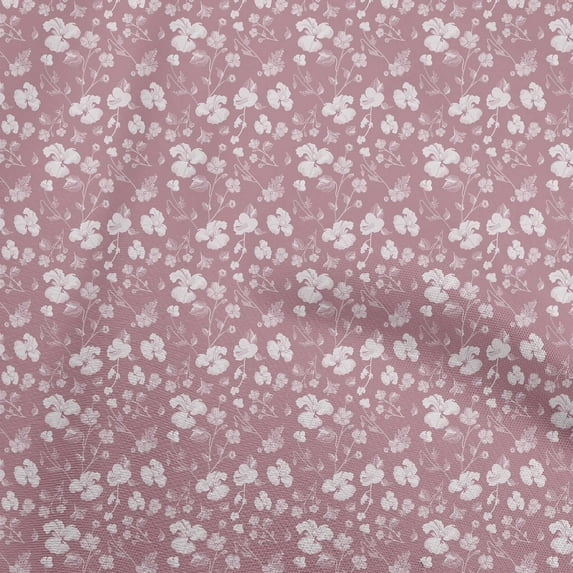 oneOone Cotton Flex Light Pink Fabric Floral Fabric For Sewing Printed Craft Fabric By The Yard 40 Inch Wide