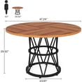 thumbnail image 7 of Tribesigns Round Dining Table for 4, 47 Inches Kitchen Table Circle Dinner Table, Wood Dining Room Table, Walnut, 7 of 7