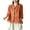 Orange women's v neck cotton linen blouse a1, variant on Women's V Neck Cotton Linen Blouse 3/4 Sleeve Embroidery Casual Boho Top Loose Holiday Vacation Beach Tunic Shirt, White 1