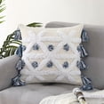 thumbnail image 1 of Woven Tufted Throw Pillow Cover, Boho Throw Pillow Case with Tassels Chenille Cushion Cover, 1 of 6