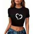 thumbnail image 5 of fatyb Women's Crop Graphic Tees Short Sleeve Print Slim Tops Round Neck Casual Womens Summer T-Shirts, 5 of 5