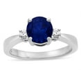 thumbnail image 2 of Star K � 3 Three Stone Round Genuine Sapphire Classic Engagement Promise Ring, 2 of 9