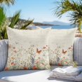 thumbnail image 3 of Throw Pillow Covers 18x18 Inch Set of 2, Retro Spring Floral Waterproof Outdoor Pillow Covers, Botanical Colorful Summer Butterfly Decorative Cushion Pillowcases for Couch, Sofa, Bed, Garden, Patio, 3 of 9