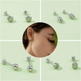 thumbnail image 5 of 2 Pairs Flat Earring Backs Stainless Steel Earring Backs Replacements Locking Pin Back Metal Screw Earrings Back Round Flower Column Stud Earrings Findings for Women Men Silver, 5 of 9